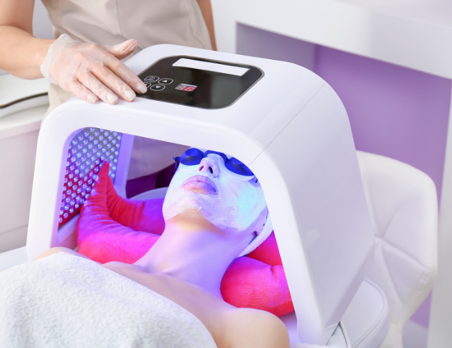 Red light therapy uses LED lights